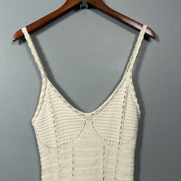 Toccin Thea Pointelle-Knit Cotton Minidress size small Ivory - Picture 7 of 16